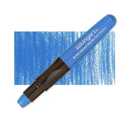 KINGART GS028-1 Mixed Media Gel Stick Crayon, Blue | 1-Piece Artist Crayon: Brush on water for watercolor effects; odorless and non-toxic - color: Blue