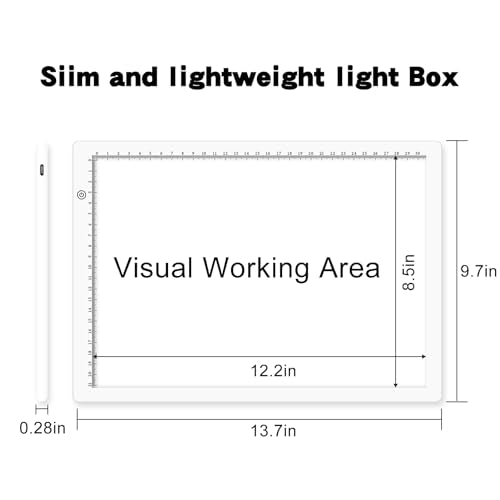 A4 LED Copy Board Tracing Light Box, USB Power LED Trace Light Pad - color: A4-21C-white