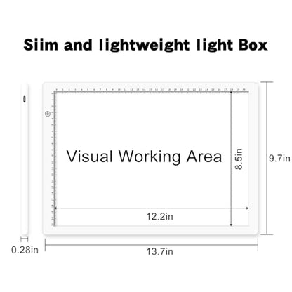 A4 LED Copy Board Tracing Light Box, USB Power LED Trace Light Pad - color: A4-21C-white