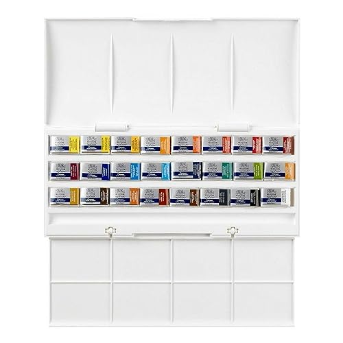 Winsor & Newton Cotman Watercolor Paint Set, 24 Whole Pan Studio Set | Introductory Watercolor made with Fine Art Pigments, Perfect for Beginners, Lightfast & Permanent, Good Tinting Strength - style: 12 Tube Palette Set 8ml