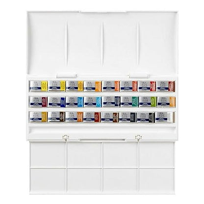 Winsor & Newton Cotman Watercolor Paint Set, 24 Whole Pan Studio Set - style: 12 Tube Palette Set 8ml