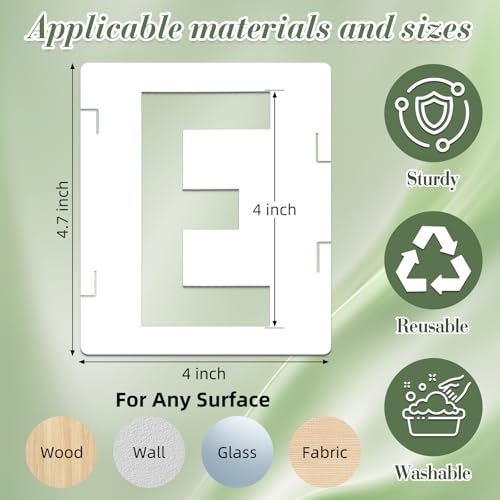Letter Stencils for Crafts Reusable 42Pcs Number Stencils(4 Inch Font) - color: 4 inch