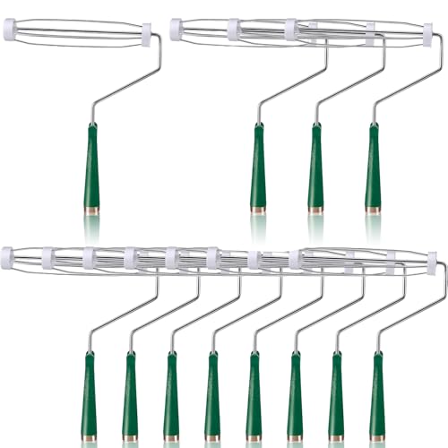 Gerrii 12 Pcs 9 Inch Paint Roller Painting Roller Frame 5 Wire Brush Supplies for Wall House Homes (Green) - color: Green