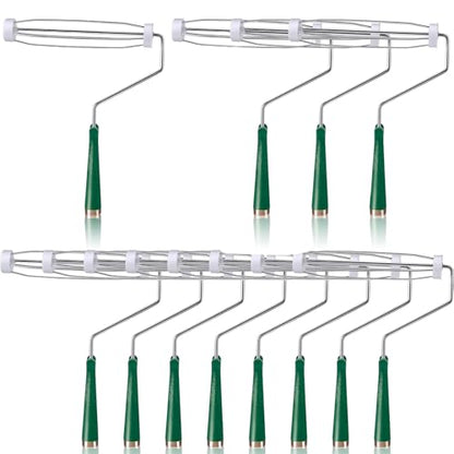 Gerrii 12 Pcs 9 Inch Paint Roller Painting Roller Frame 5 Wire Brush Supplies for Wall House Homes (Green) - color: Green