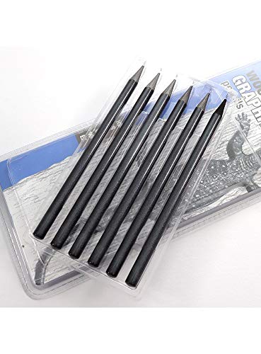 Mont Marte Woodless Graphite Pencils 6 Piece, HB, 2B, 4B, 6B, 8B, EE
