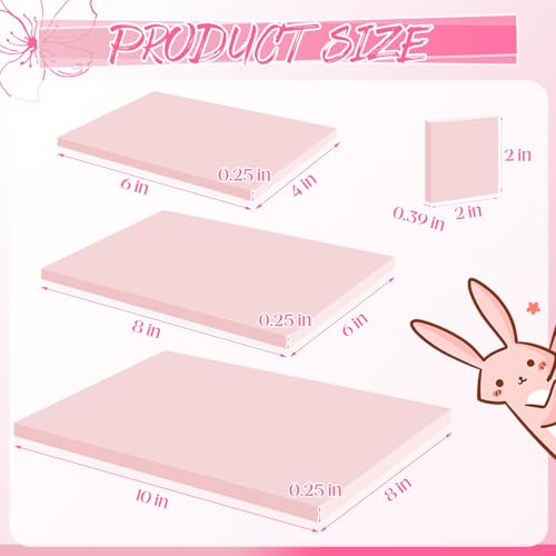 MotiMind 8 Pcs 4 Sizes Linoleum Blocks for Printmaking, Pink Rubber Stamp Carving Blocks, Soft Rubber Carved Bricks for DIY Printmaking Stamps Making and Craft Projects - size: 4 Sizes