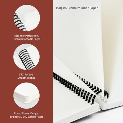 Hardcover Sketchbook,7.2"x8.3"Spiral Bound Drawing Pad,Midnight Roses | 150gsm(92lb)Acid-Free Thick Paper,Blank Art Journal for Adults,Artists&Beginners,Ideal for Sketching,Doodling and Mixed Media - color: midnight roses