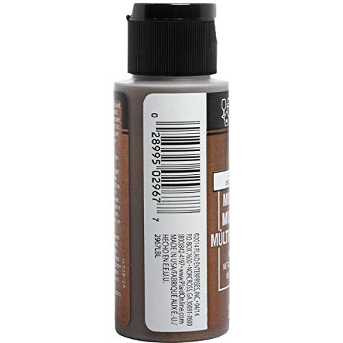 FolkArt multisurface metallic paint, 2 oz, Chocolate Brown (Pack of 2) - color: Chocolate Brown, size: 2 Fl Oz (Pack of 2)