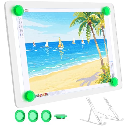 Bawaslom Rechargeable A4 LED Diamond Painting Light Board for Tracing,White | Light Pad with Adjustable Stand and Strong Magnets,Ultra-Thin & Bright Tracing Box for Diamond Art,Sketching,Vinyl Weeding - color: White, size: A4