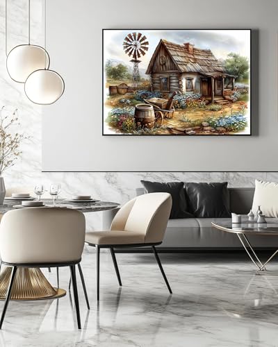 Farmhouse Diamond Art Kits for Adults, Country Diamond Art 12X16 Inch - color: Landscape 11