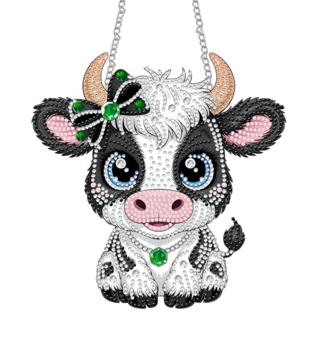 SKRYUIE Cattle Hanging Pearl Diamond Art Kits for Adults Suncatcher A39 | Special Shaped Crystal DIY Hanging Diamond Painting Kit, Gift for Mother Spring Summer Window Wreath Decor 7.68 x 7.68 Inch - color: colorful-13