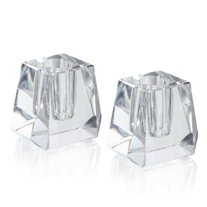 2-Pack Crystal Single Pen Holder for Desk, 1.8" Fancy Fountain Pen Stand - style: Trapezoid