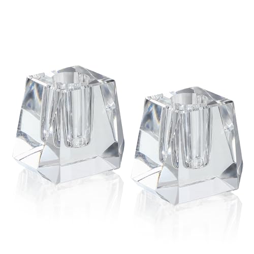 2-Pack Crystal Single Pen Holder for Desk, 1.8" Fancy Fountain Pen Stand - style: Trapezoid