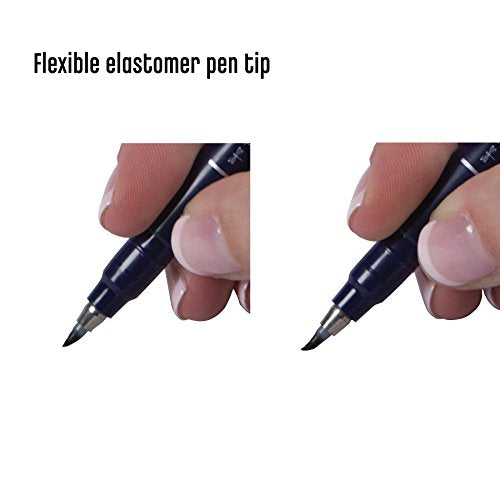 Tombow 82038 Fudenosuke Brush Pen, Soft and Hard Tip Fudenosuke Brush Pen for Calligraphy and Art Drawings - style: Hard Tip