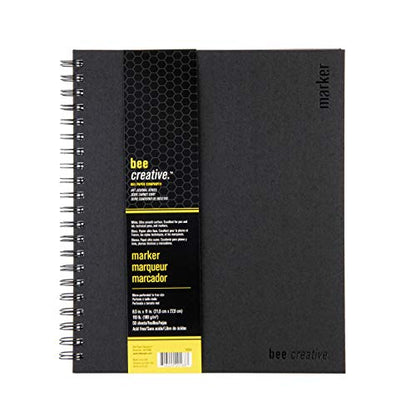 Bee Paper - 8.5"x 11" Bee Creative Marker Drawing Journal - size: 8-1/2-inch X 11-inch, 50 Sheet Art Journal, style: Marker Art Journal