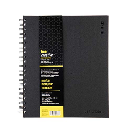 Bee Paper - 8.5"x 11" Bee Creative Marker Drawing Journal - size: 8-1/2-inch X 11-inch, 50 Sheet Art Journal, style: Marker Art Journal