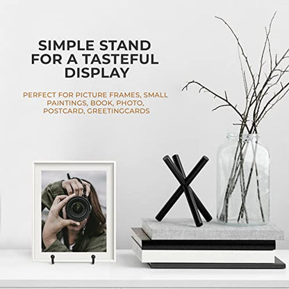 TR-LIFE 4 Pack 3 Inch Small Display Stands - Plate Holder Stand for Picture Frame, Book, Photo Easel (Black) - size: 3 Inch