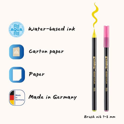 edding 1340 Brush Pen - Set of 20 - Colorful, Bright, Delicate Colors - Flexible Brush Nib - Felt-Nib Pen for Painting, Writing and Drawing - Bullet journals, Hand Lettering, Mandalas, Calligraphy - color: 24: Set of 20 - Multicoloured