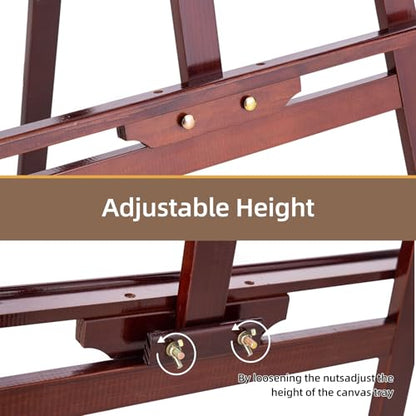 Falling in Art Adjustable Wooden Easel Stand for Painting&Display, Brown | Folding Art Easel for Display, Drawing, Wedding Sign and Poster, Suitable for Kids and Adults, Holds Up to 42" - style: Brown -1 Pack