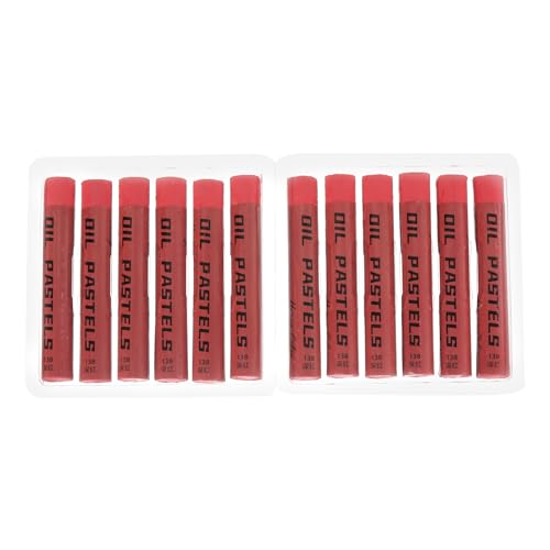 PATIKIL Red Oil Pastels, 12Pcs Soft Oil Crayons Creamy Pastels Stick Art Supplies for Art Painting Drawing Blending Graffiti for Artists Beginners - color: Red
