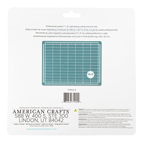 We R Memory Keepers Trimmer & Mat, 7x5, Magnetic Cutting Mat And Mini Ruler, Craft Supplies Trimming Tools Ruler Paper Crafts