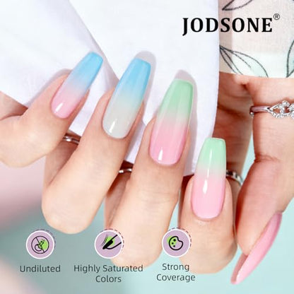 JODSONE Airbrush Gel Nail Polish Set 20 Colors No Dilution Fine Mist Nail | White Blue Pink Purple for Ombre French Nail Art Design Nail Airbrush Paint Gel Nail Polish Ideal for Home Salon Use - color: Airbrush-4