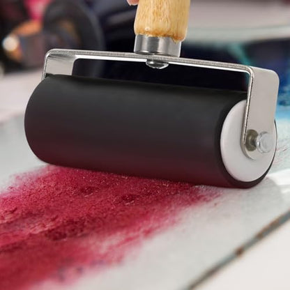 Ciieeo 2pcs Rubber Printmaking Roller Ink Roller Tool for Block Printing Stamping Scrapbooking Wallpaper and Glue Spreading 5.82 X 4.80 X 1.37 in