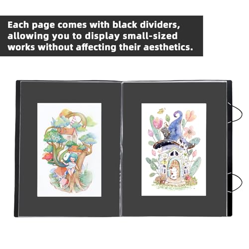 Large 18"x24" Art Portfolio Heavy Duty Binder with Plastic Sleeves, Portfolio Folder with Protectors, Bring a Portable Handle 500-Pieces Puzzle Storage Book and Poster Binder