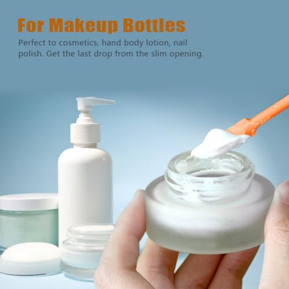Silicone Spatula Set 6Pcs, Mini Jar Scraper for Makeup & Food | Mini spatulas reach every last drop in jars and bottles, reducing waste for food, cosmetics and personal care products. - color: Orange