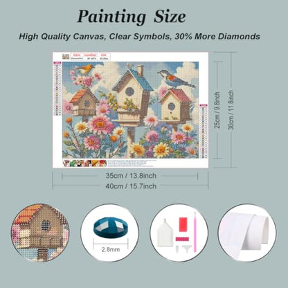 hill froeistung 5D Colorful Bird Diamond Art Painting Kits for Adults - color: HF-A074