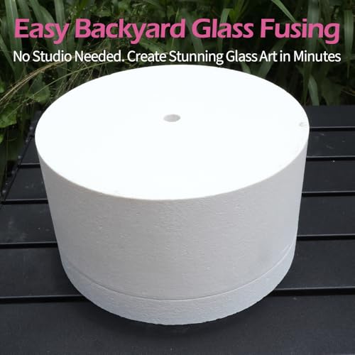 Alolti Microwave Kiln for Clay Pottery with 50 Pcs Kiln Paper, 7.7”Microwave Glass Kiln for Glass Fusing DIY, Mini Small Kiln Kits Jewelry Tools for Beginners at Home