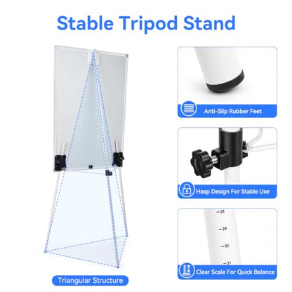 Maxtek Easel Whiteboard 36 x 24 in, Stand Tripod with Height Adjustable | 3' x 2' Magnetic Dry Erase Surface, Flipchart Stand, Portable Tripod Easel for Office, Teaching, Home and Classroom - style: 36x24 White