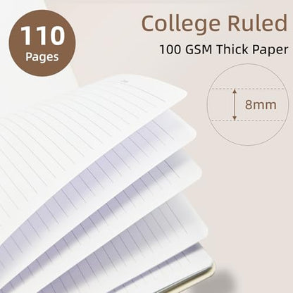 Cute Spiral Notebook journal A4 Aesthetic Pretty Design for Women Girls Kawaii with Pocket, 8.5 x 11 inch, Lined, Skeleton - color: Coffee Skeleton, style: Lined