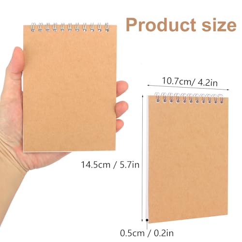 26 Pack 5.7" x 4" Top Spiral Sketch Book, A6 Blank Sketch Notebook for Scrapbooking, Nature Journaling, and Drawing, Durable, Portable & Versatile Sketch Pad(60 Sheets -120 Pages)
