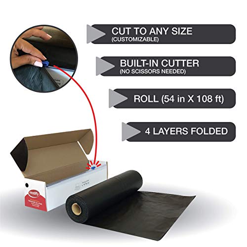 Neatiffy Disposable Plastic Tablecloth Roll | Indoor/Outdoor Table Cloth | Table Cover for Rectangle, Square, Round Tables | Picnic, Party, Banquet, Birthday, Wedding - 54 in x 108 ft - Black - color: Black