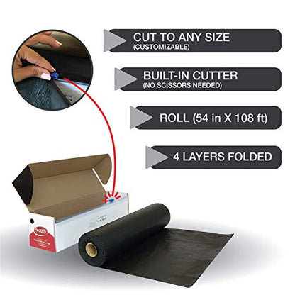 Neatiffy Disposable Plastic Tablecloth Roll | Indoor/Outdoor Table Cloth | Table Cover for Rectangle, Square, Round Tables | Picnic, Party, Banquet, Birthday, Wedding - 54 in x 108 ft - Black - color: Black