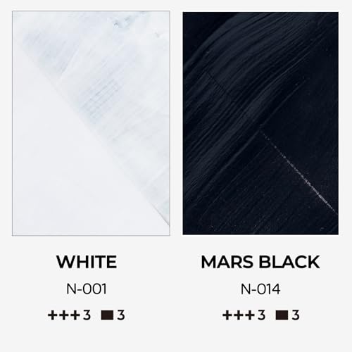 Nicpro White & Black Large Acrylic Paint (16.9 oz, 500 ml), Rich Pigments - color: White & Black, size: 16.9 Fl Oz (Pack of 2)