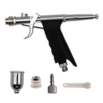 Uouteo Airbrush Kit, Double Action Trigger Airbrush Gun with 0.3mm Fan Spray Cap/Needles/Nozzles, 15 CC Cup, Air Brush Guns for Painting - color: 217B 0.3mm Airbrush Kit