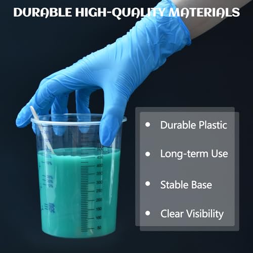 Artcome Mixing Cup Kit - 50 PC 20oz (600ml) Plastic Measuring Cups, 50 PC Wooden Mixing Sticks, 100 PC 40ml Disposable Small Cups, 10 PC Stirring Rods - Ideal for Epoxy Resin, Paint & Liquid Mixing | 50 PC Wooden Mixing Sticks, 100 PC 40ml Disposable Smal