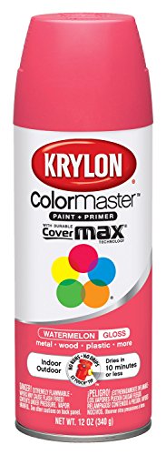 Krylon K05353307 ColorMaster Paint + Primer, Gloss, Watermelon, 12 oz. - color: Watermelon, size: 12 Ounce (Pack of 1), style: Gloss