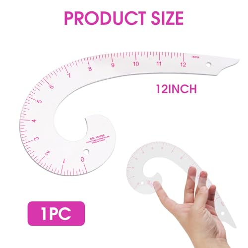 1PCS Fashion Clear Metric Sewing Ruler Set, Vary Form Curve Ruler, French Curve Pattern Rulers for Sewing,Pattern Making & Design—Ideal for Seamstresses, Fashion Students & DIY Crafters