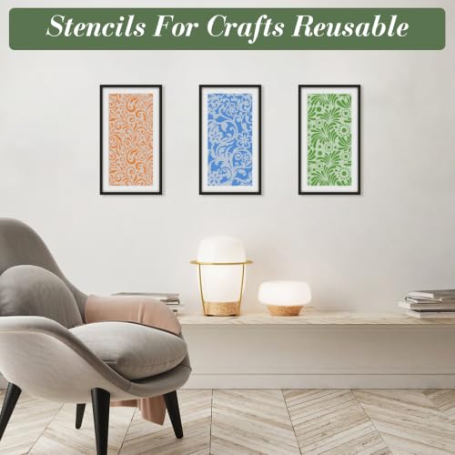 Texture Stencils for Crafts Reusable 16Pcs Stencils(8.6X4.1 Inch) - color: Texture 23
