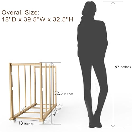 Art Storage Rack, Art Canvas Storage, Art Drying Rack, Canvas Boards Rack Art Storage with Handle & Caster Wheels for Drawing Board, Panel, Paper Pad for Art Studios, Artworks, Gallery - size: 18"D x 39.5"W x 32.5"H