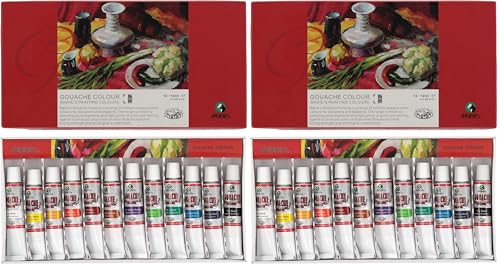 Marie's Artist Gouache Paint Sets - Highly Pigmented Gouache for Painting, Artists, Illustrators & Designers - Set of 12 Assorted Color Tubes (12mL/0.4oz) (Pack of 2) - size: Set of 12 - 12 ml (Pack of 2)