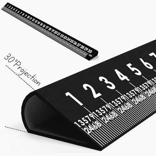 Slope Sight™ 12 Inch 30° Black Precision Metal Ruler, High-Grade Laser-Engraved Aluminum Ruler for School, Office, Architects, Draftsman, and Engineers (Onyx Black, 12 Inch) - color: Onyx Black