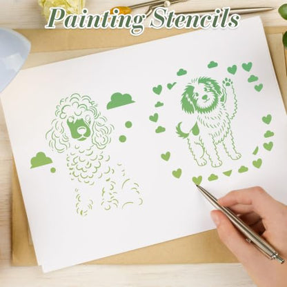 Dog Stencils for Crafts Reusable 24Pcs Stencils(5.9X5.9 inch) - color: Dog 2