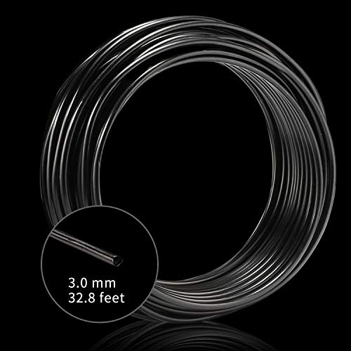 Aluminum Wire Black 9 Gauge 3.0 mm 32.8 Ft(10 M) Anodized Bendable Metal Craft Wire for DIY Floral - color: Black
