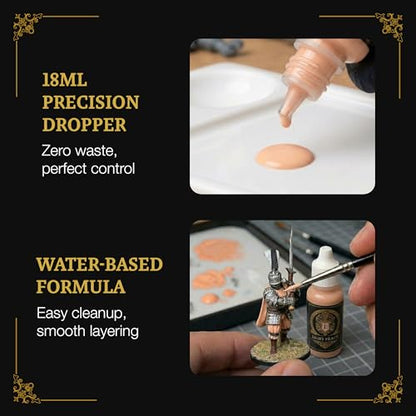 Ludus Bellum Miniature Paint Light Peach Color 18ml Dropper Bottle | Professional Acrylic Paint for Miniatures & Models, Provides Quality Acrylic Tones and Shades for Warhammer 40K D&D Figures - color: Light Peach