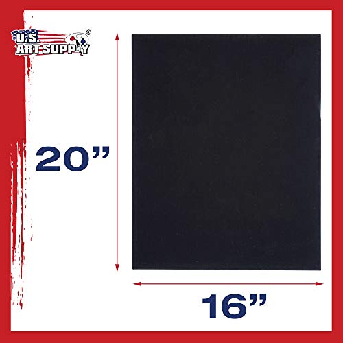 U.S. Art Supply 16 X 20 Inch Black Art Canvas Board Panels 6 Pack - 8 Ounce Heavyweight Cotton Acid Free Canvases for Painting Acrylics and Watercolor (1 Case of 6 Single Canvas Painting Panels) - size: 16" x 20"