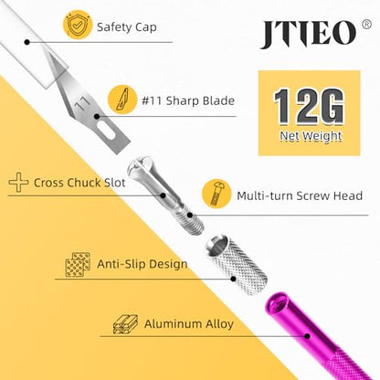 JTIEO Exacto Knife Hobby Knife 74 Pack with 4 Upgrade Sharp Hobby Knives and 70 Spare Exacto Knife Blades for Art, Scrapbooking,Stencil - color: Colorful